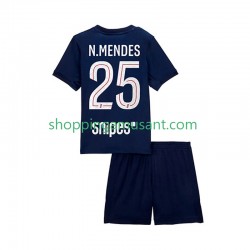Maillot de Foot Paris Saint-Germain Nuno Mendes 25 Enfant Domicile 2025-2026 Manche Courte
