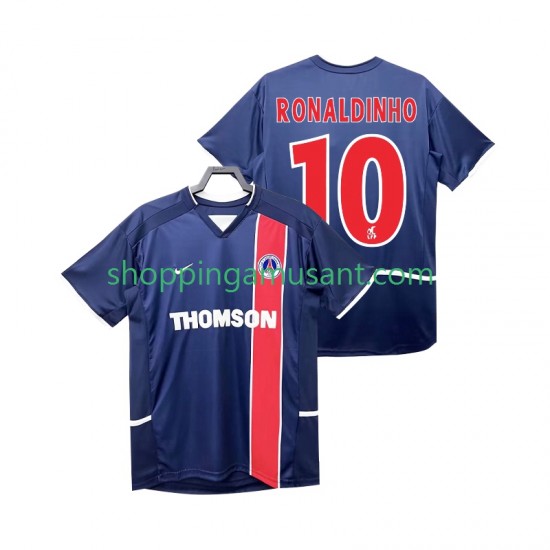 Maillot de Foot Paris Saint-Germain RONALDINHO 10 2003 Rétro Homme Domicile 2002 Manche Courte