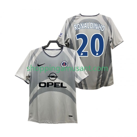 Maillot de Foot Paris Saint-Germain RONALDINHO 20 2001 Rétro Homme Extérieur 2002 Manche Courte
