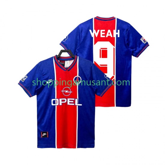 Maillot de Foot Paris Saint-Germain WEAH 9 1995 1996 Rétro Homme Domicile Manche Courte