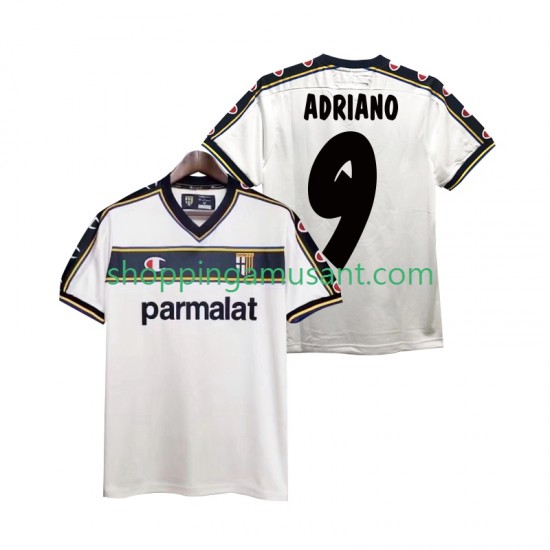 Maillot de Foot Parme ADRIANO 9 2003 Rétro Homme Extérieur 2002 Manche Courte