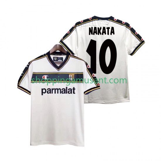 Maillot de Foot Parme NAKATA 10 2003 Rétro Homme Extérieur 2002 Manche Courte