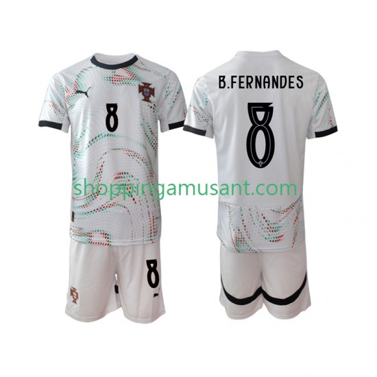 Maillot de Foot Portugal Bruno Fernandes 8 Enfant Extérieur 2025-2026 Manche Courte