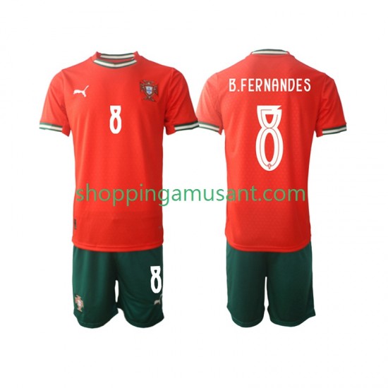 Maillot de Foot Portugal Bruno Fernandes 8 Enfant Domicile 2025-2026 Manche Courte