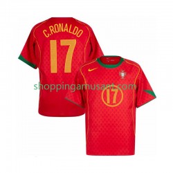 Maillot de Foot Portugal Cristiano Ronaldo 17 Rétro Homme Domicile 2004 Manche Courte