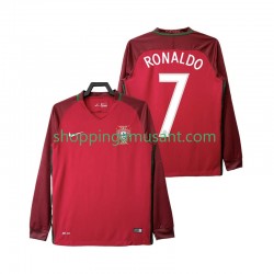 Maillot de Foot Portugal Cristiano Ronaldo 7 2016 Rétro Homme Domicile Manche Longue