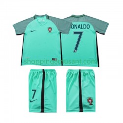 Maillot de Foot Portugal Cristiano Ronaldo 7 2016 Rétro Enfant Extérieur Manche Courte