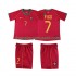 Maillot de Foot Portugal FIGO 7 Rétro Enfant Domicile 2006 Manche Courte