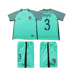 Maillot de Foot Portugal PEPE 3 2016 Rétro Enfant Extérieur Manche Courte