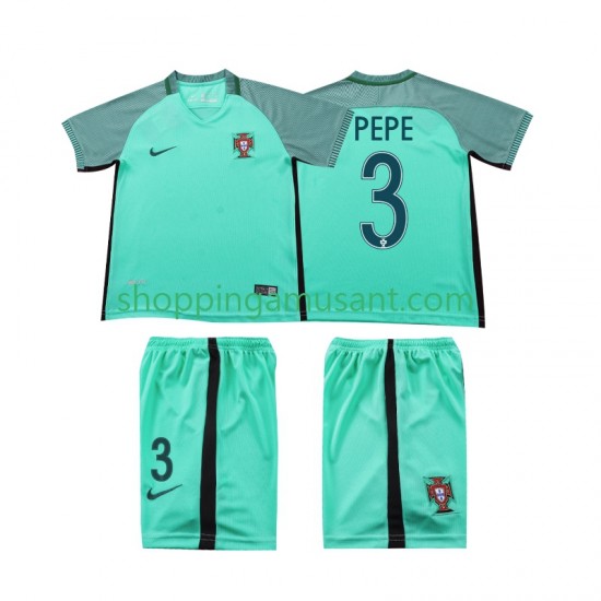 Maillot de Foot Portugal PEPE 3 2016 Rétro Enfant Extérieur Manche Courte