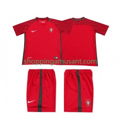 Maillot de Foot Portugal 2016 Rétro Enfant Domicile Manche Courte