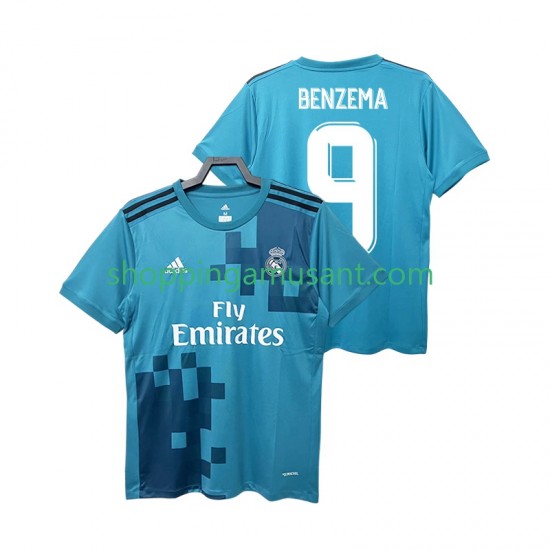 Maillot de Foot Real Madrid BENZEMA 9 2017 2018 Rétro Homme Neutre Manche Courte
