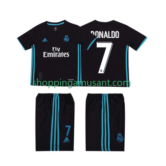 Maillot de Foot Real Madrid Cristiano Ronaldo 7 2017 2018 Rétro Enfant Extérieur Manche Courte