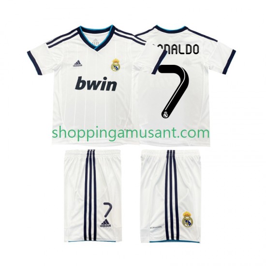 Maillot de Foot Real Madrid Cristiano Ronaldo 7 2012 2013 Rétro Enfant Domicile Manche Courte