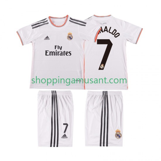 Maillot de Foot Real Madrid Cristiano Ronaldo 7 2013 2014 Rétro Enfant Domicile Manche Courte