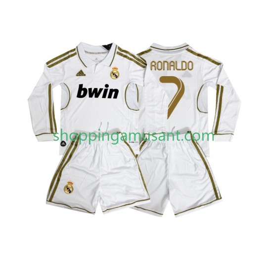 Maillot de Foot Real Madrid Cristiano Ronaldo 7 2012 Rétro Enfant Domicile 2011 Manche Longue