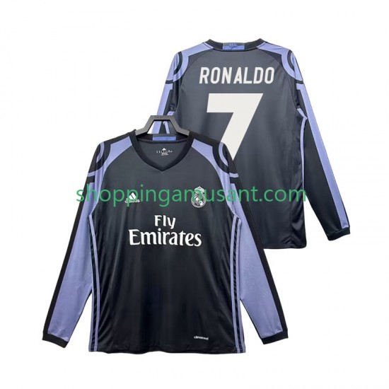 Maillot de Foot Real Madrid Cristiano Ronaldo 7 2016 2017 Rétro Homme Neutre Manche Longue