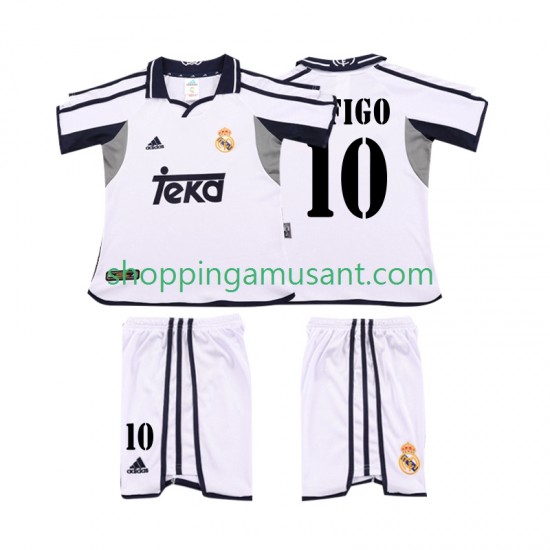 Maillot de Foot Real Madrid FIGO 10 2001 Rétro Enfant Domicile 2002 Manche Courte