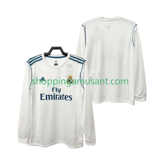 Maillot de Foot Real Madrid 2017 2018 Rétro Homme Domicile Manche Longue