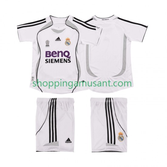 Maillot de Foot Real Madrid 2007 Rétro Enfant Domicile 2006 Manche Courte