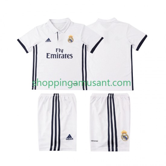 Maillot de Foot Real Madrid 2016 2017 Rétro Enfant Domicile Manche Courte