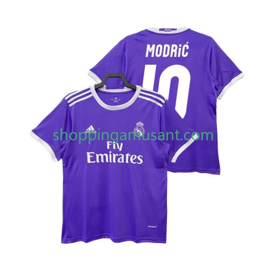 Maillot de Foot Real Madrid Modrić LUCA 10 2016 2017 Rétro Homme Extérieur Manche Courte