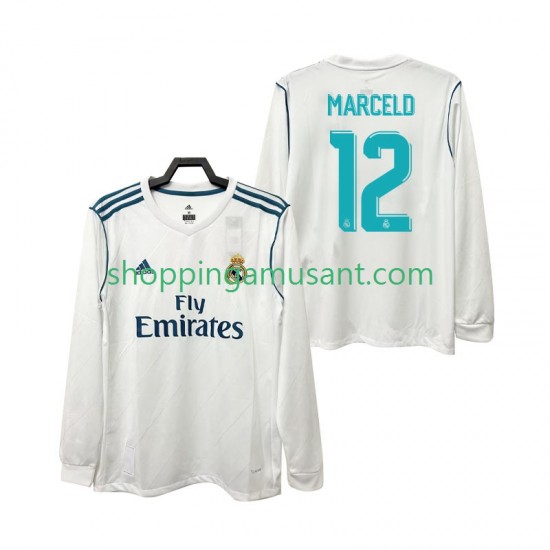 Maillot de Foot Real Madrid MARCELD 12 2017 2018 Rétro Homme Domicile Manche Longue