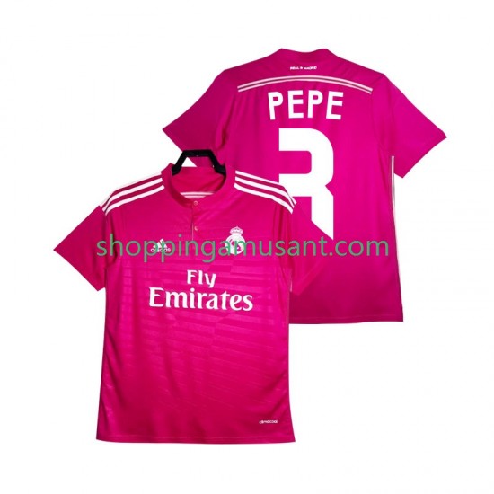 Maillot de Foot Real Madrid PEPE 3 2014 2015 Rétro Homme Extérieur Manche Courte