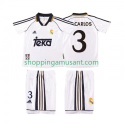 Maillot de Foot Real Madrid R CARLOS 3 2000 Rétro Enfant Domicile 1998 Manche Courte