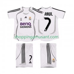Maillot de Foot Real Madrid RAUL 7 2007 Rétro Enfant Domicile 2006 Manche Courte