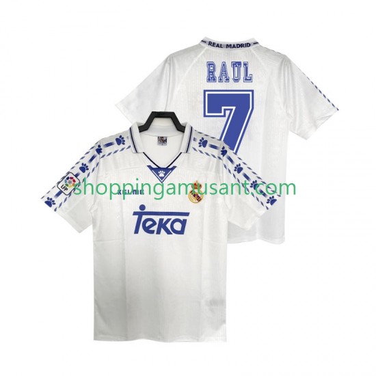 Maillot de Foot Real Madrid RAUL 7 1996 1997 Rétro Homme Domicile Manche Courte