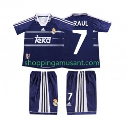 Maillot de Foot Real Madrid RAUL 7 Rétro Enfant Extérieur 1999 1998 Manche Courte