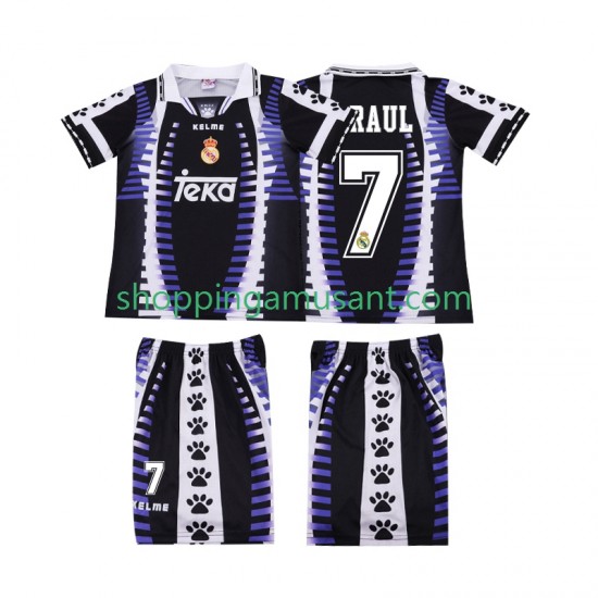 Maillot de Foot Real Madrid RAUL 7 1997 Rétro Enfant Neutre 1998 Manche Courte