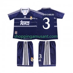 Maillot de Foot Real Madrid ROBERTO CARLOS 3 Rétro Enfant Extérieur 1999 1998 Manche Courte
