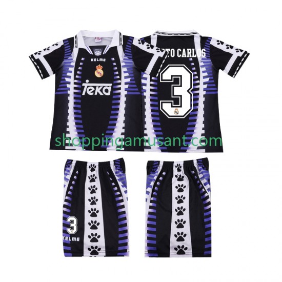 Maillot de Foot Real Madrid ROBERTO CARLOS 3 1997 Rétro Enfant Neutre 1998 Manche Courte