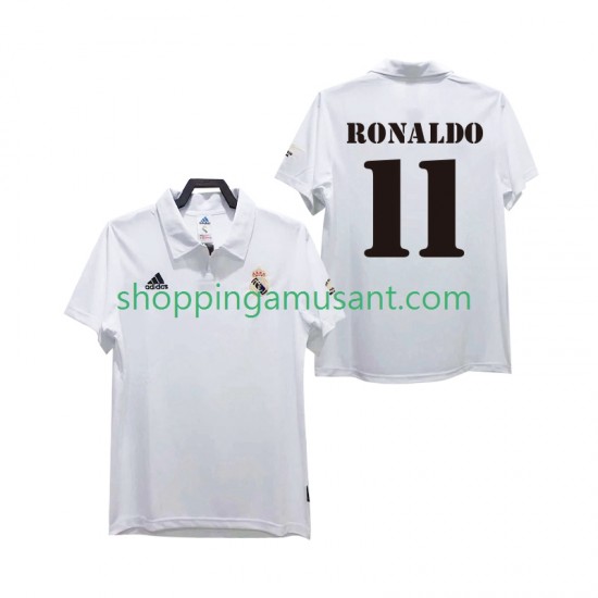 Maillot de Foot Real Madrid RONALDO 11 2003 Rétro Homme Domicile 2002 Manche Courte