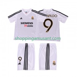 Maillot de Foot Real Madrid RONALDO 9 5 Rétro Enfant Domicile 2004 2002 Manche Courte