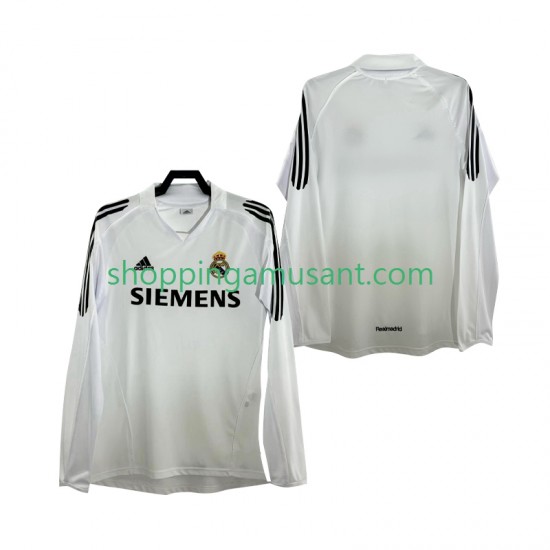 Maillot de Foot Real Madrid 2005 Rétro Homme Domicile 2006 Manche Longue