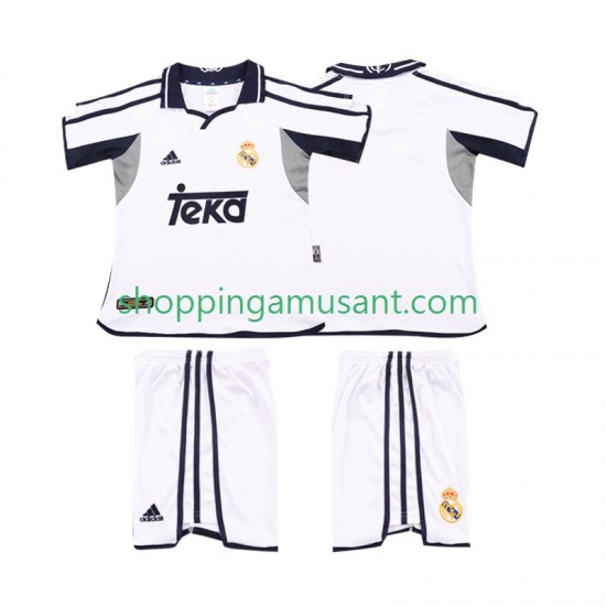 Maillot de Foot Real Madrid 2001 Rétro Enfant Domicile 2002 Manche Courte