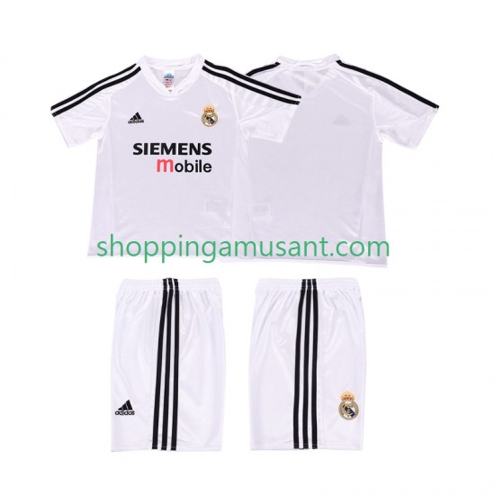 Maillot de Foot Real Madrid 5 Rétro Enfant Domicile 2004 2002 Manche Courte