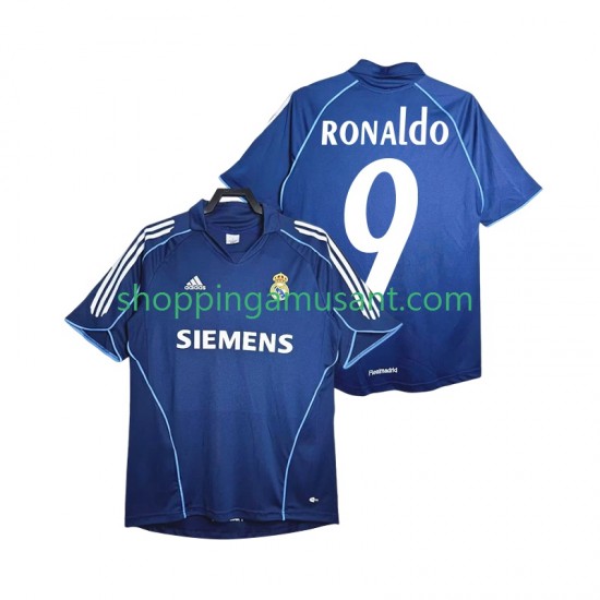 Maillot de Foot Real Madrid Ronaldo 9 2005 Rétro Homme Extérieur 2006 Manche Courte