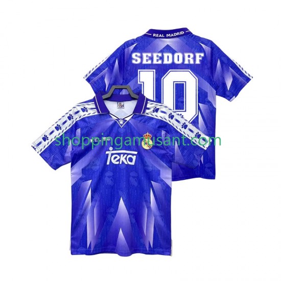 Maillot de Foot Real Madrid SEEDORF 10 1996 1997 Rétro Homme Extérieur Manche Courte