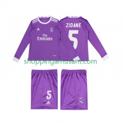 Maillot de Foot Real Madrid ZIDANE 5 2016 Rétro Enfant Extérieur Manche Longue