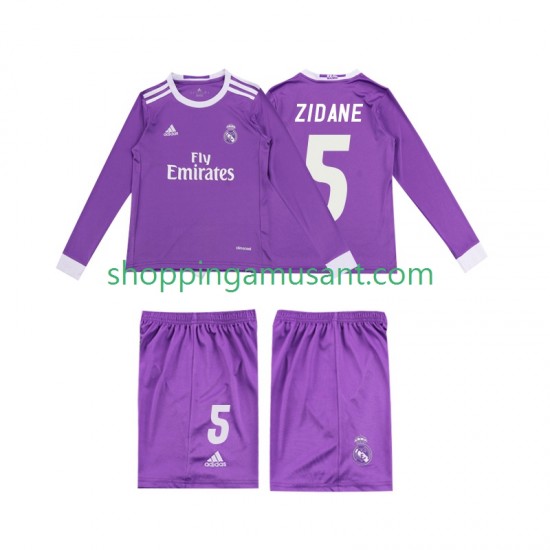 Maillot de Foot Real Madrid ZIDANE 5 2016 Rétro Enfant Extérieur Manche Longue