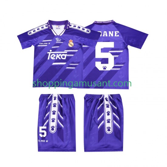 Maillot de Foot Real Madrid ZIDANE 5 1996 Rétro Enfant Extérieur 1994 Manche Courte