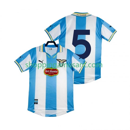 Maillot de Foot SS Lazio 5 2000 Rétro Homme Domicile 1999 Manche Courte