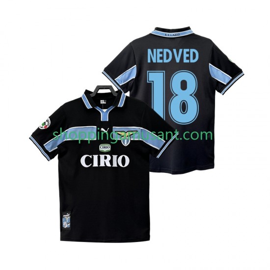 Maillot de Foot SS Lazio NEDVED 18 Rétro Homme Extérieur 1999 1998 Manche Courte