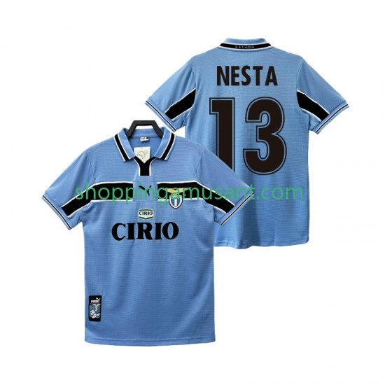 Maillot de Foot SS Lazio NESTA 13 Rétro Homme Domicile 1999 1998 Manche Courte