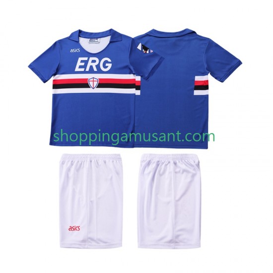 Maillot de Foot Sampdoria 1990 1991 Rétro Enfant Domicile Manche Courte