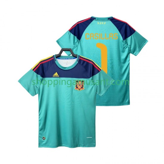 Maillot de Foot Espagne Casillas 1 Gardien Rétro Homme Domicile 2010 Manche Courte